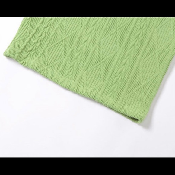 Charming Green Knitted Mini Dress - Picture 7 of 7